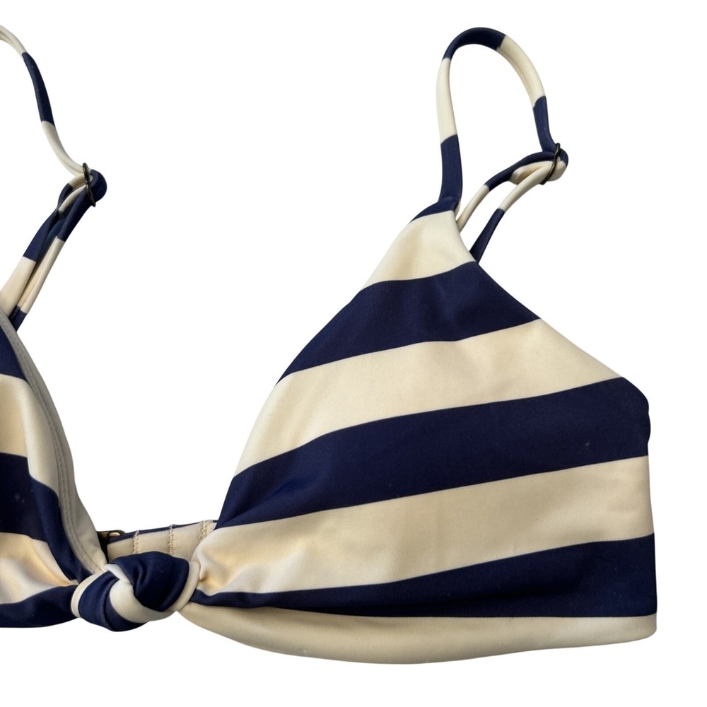 Marine Layer / Andie NWT Women's Small Santorini Bikini Top Deep Cobalt Stripe - Picture 4 of 9